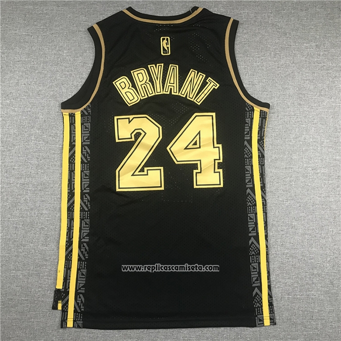 Camiseta Los Angeles Lakers Kobe Bryant #24 Retro Oro Negro